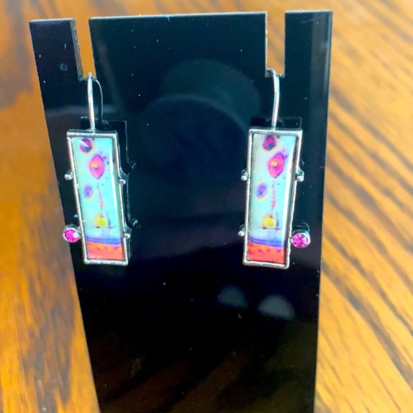 a pretty retro colourful earrings - Picture 2 of 3